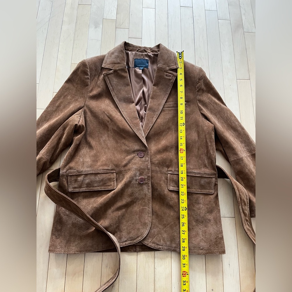 Zara Brown Suede Belted Coat - Picture 9 of 16